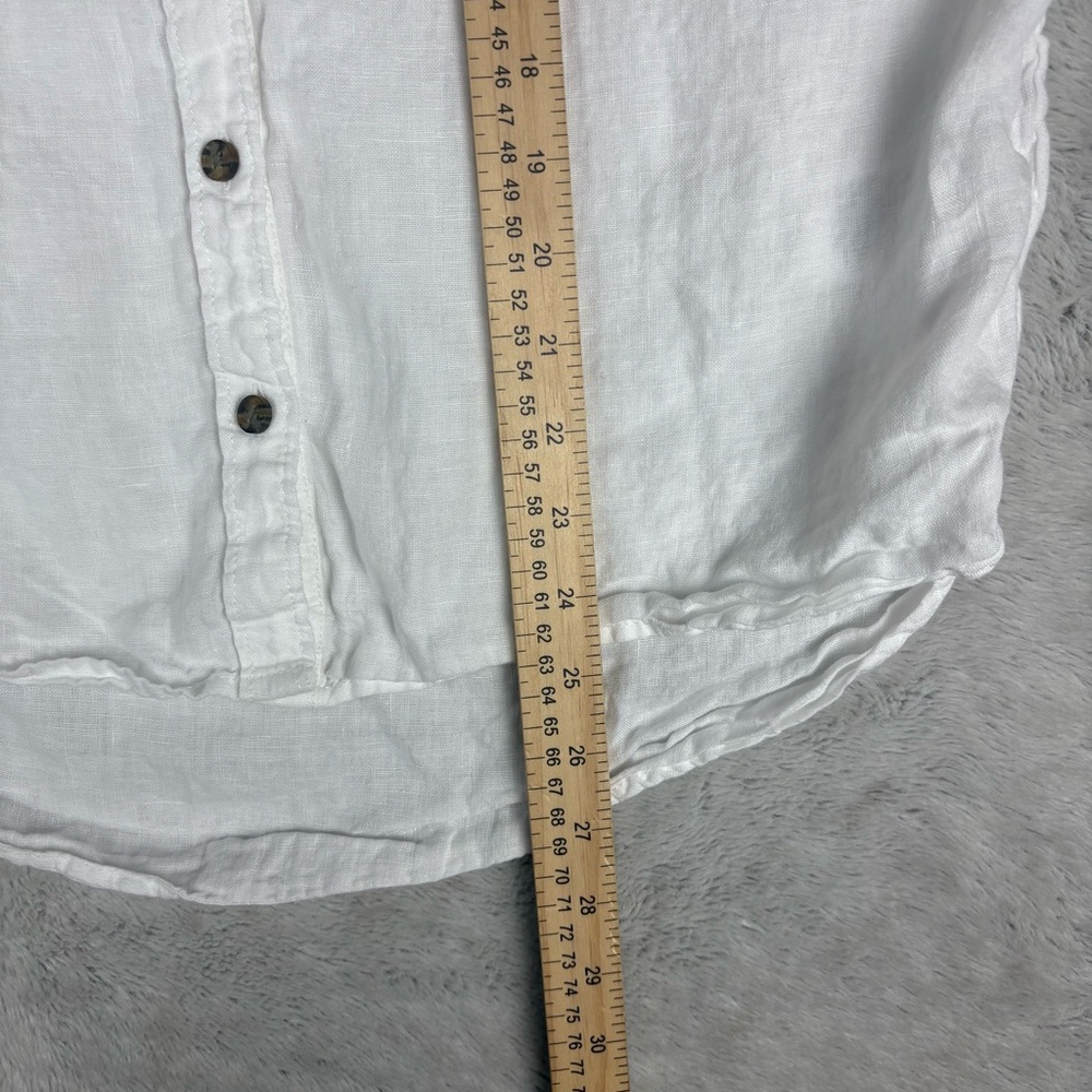 J. Crew White Short-Sleeve Linen Button-Down - Picture 3 of 8